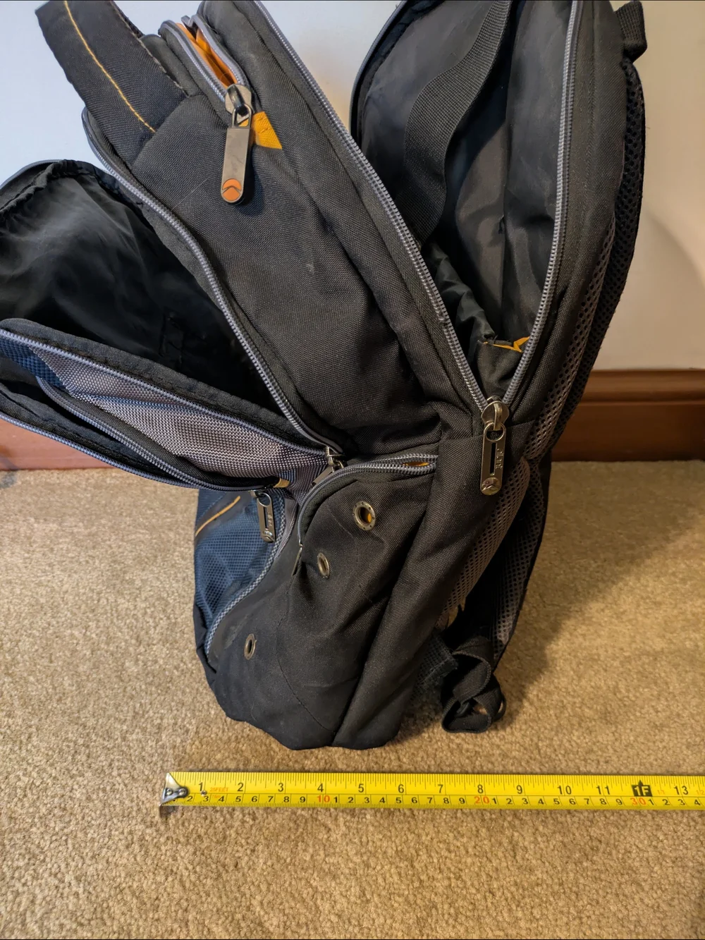 Allant Flight Black and Gray Laptop Backpack with Massive Storage